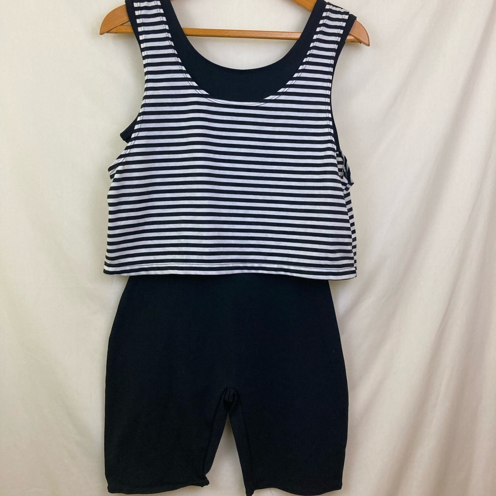 Vintage LA workout bike short onesie crop top combo 
#vintage #90s #workout